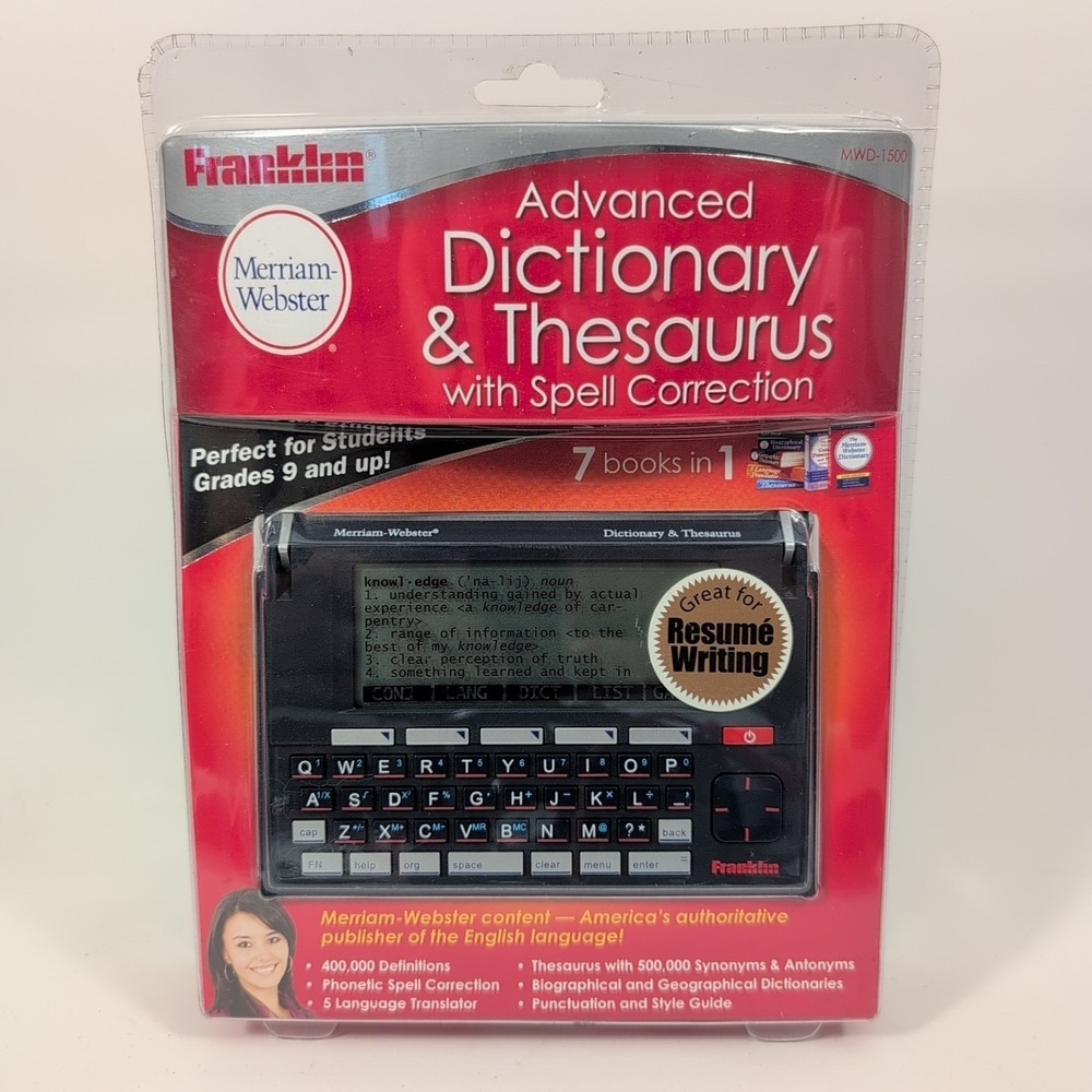 Franklin Merriam-Webster Electronic Advanced Dictionary Thesaurus MWD-1500 READ